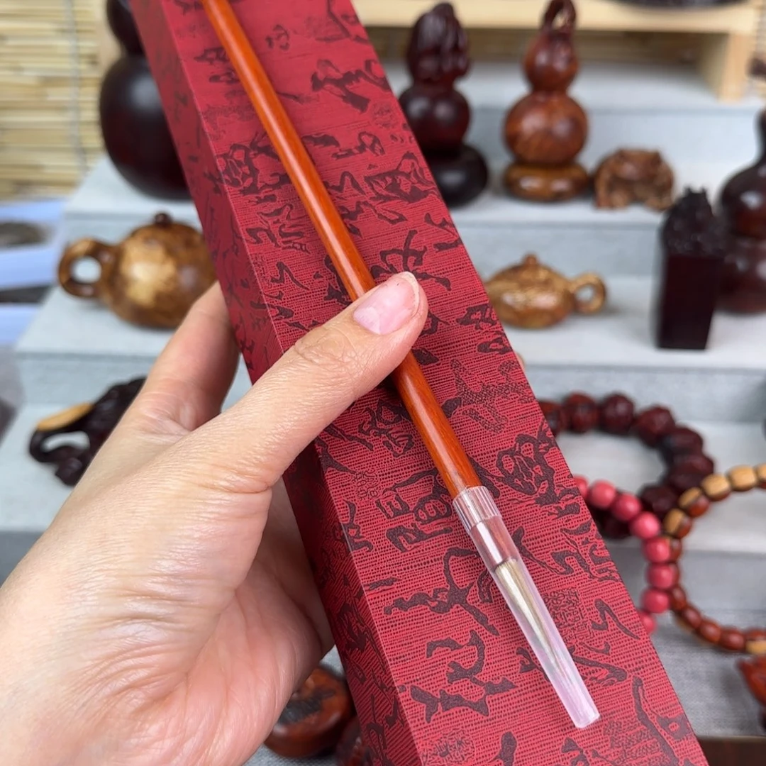 木小叶紫檀雕刻毛笔礼盒