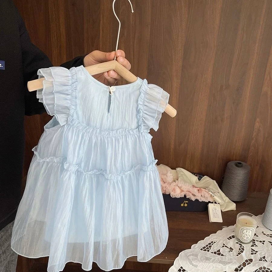 裙子A字裙公主裙生日宝高端流光纱绸潮款洋气女儿童宝宝女童轻