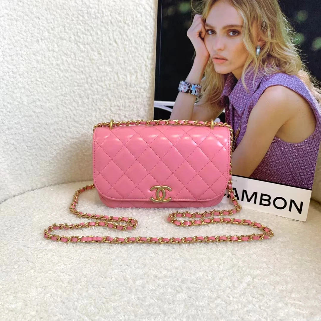 99新 Chanel/香奈儿 壹臻中古/23A粉色woc链条包/54605369