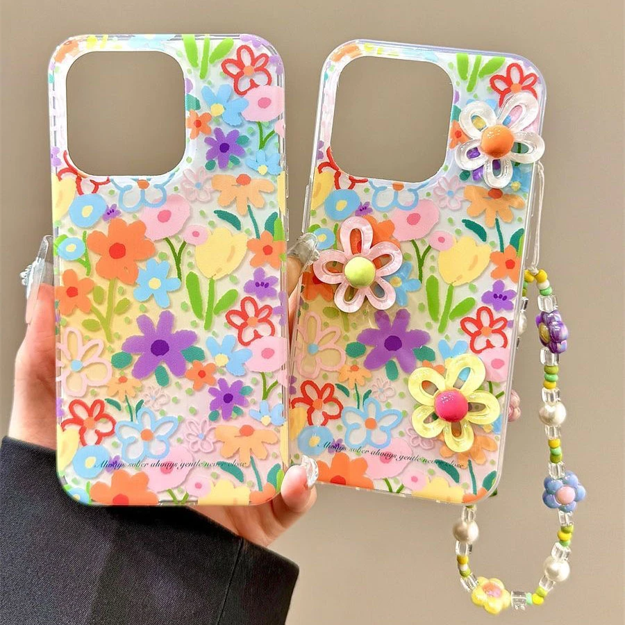 满屏花适用苹果iphone小米15/14/13pro防摔vivo华为oppo手机壳女