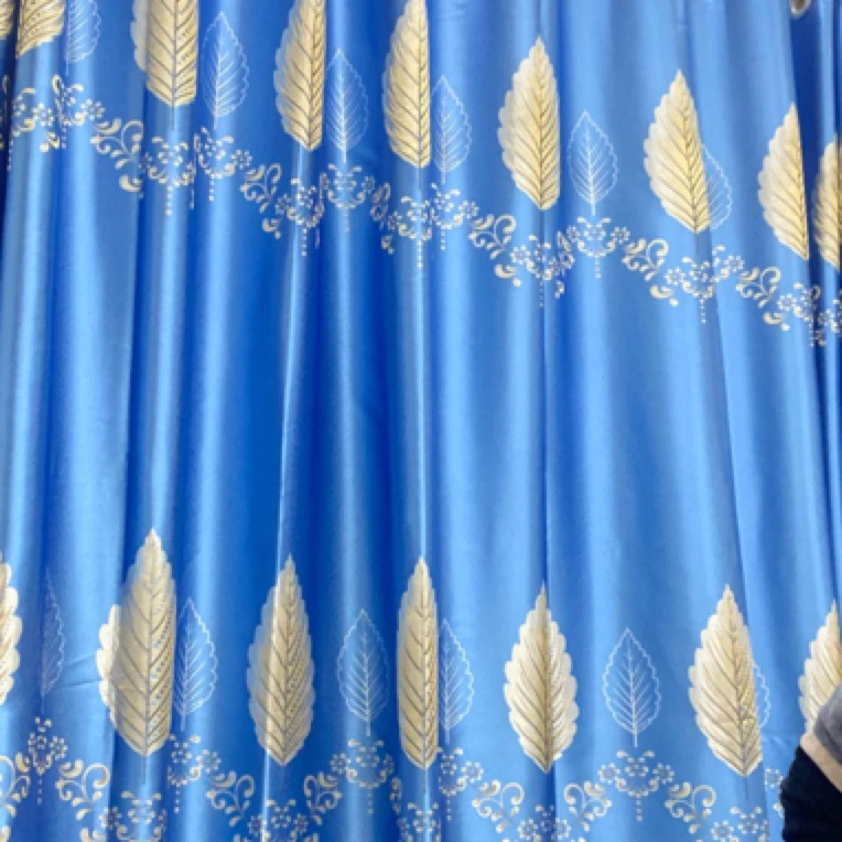 6米对开蓝色对开高精密打孔成品窗帘遮光遮阳不含罗马杆