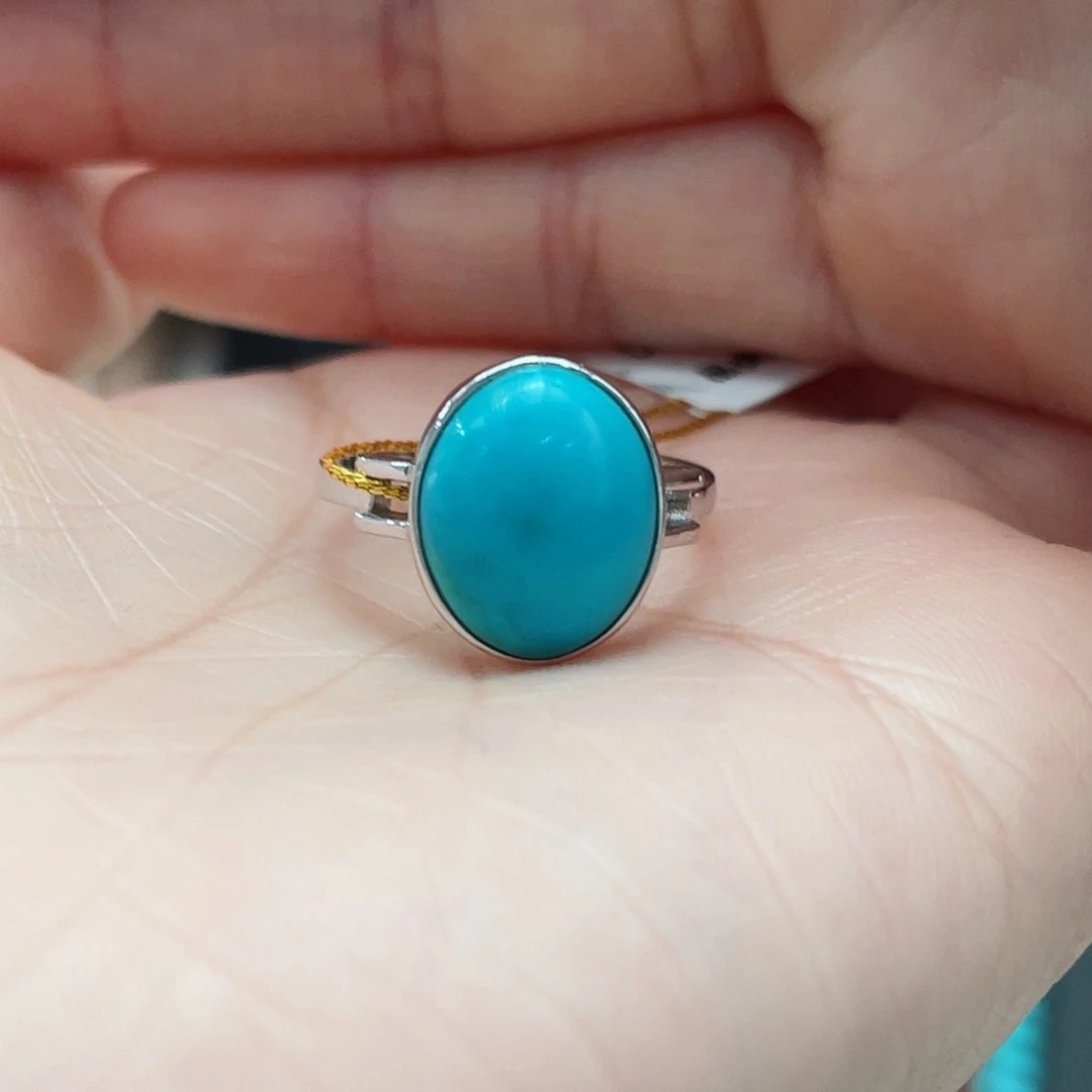 绿松石戒指银S925镶嵌