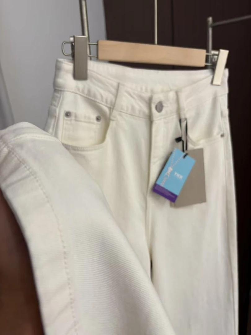 KZ5070 白色简约春夏新款百搭休闲宽松阔腿拖地裤女时尚