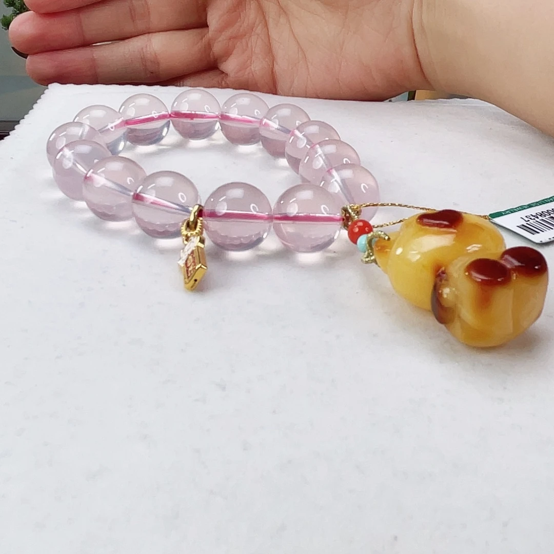 水晶手链18K金镶嵌水晶14.2