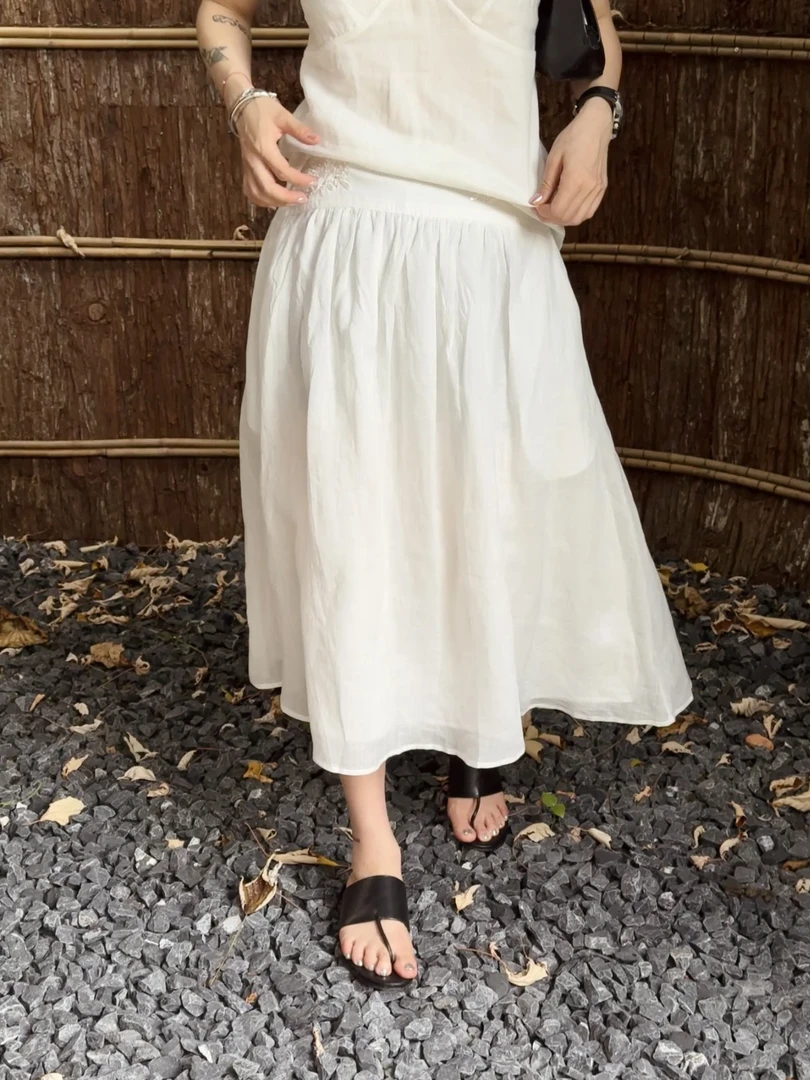 【DYMMXYMM】- 云影.显瘦宽松法式裙夏款设计师钉珠高奢 -5SSW7696