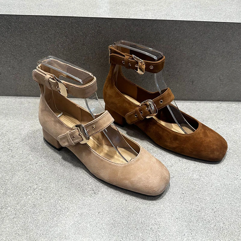 CATTING&KATHY女鞋25秋季新款61720061粗跟单鞋金属扣饰玛丽珍鞋