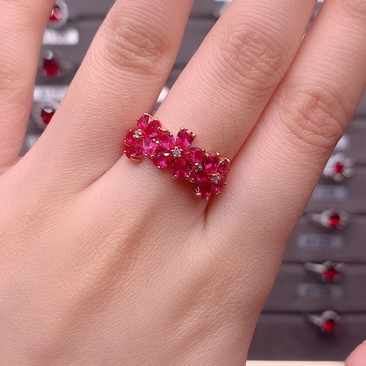 银S925镶嵌戒指红宝石