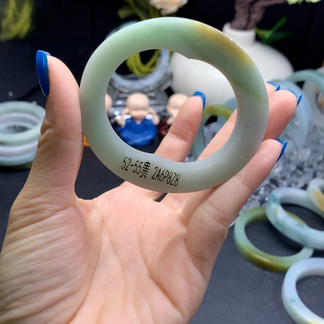 未镶嵌手镯定制翡翠52-55
