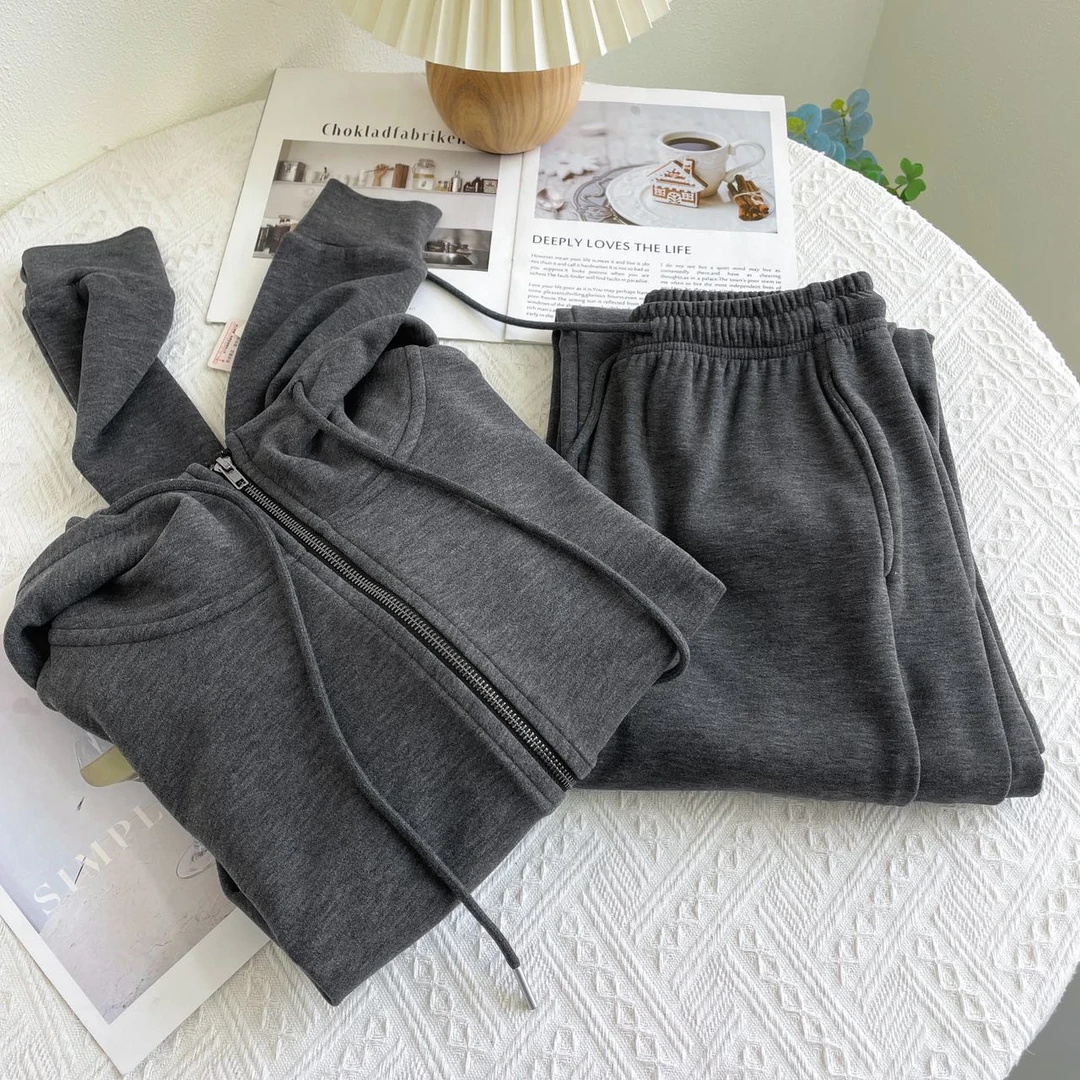 【Miss Chen】羊毛天丝德绒休闲运动套装 K1726