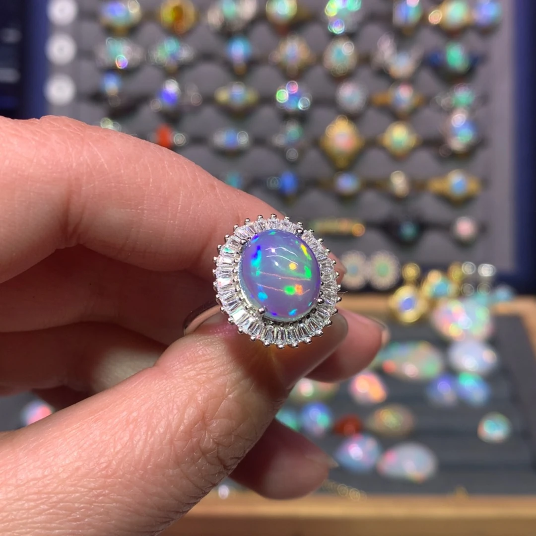 银S925镶嵌欧泊戒指款式