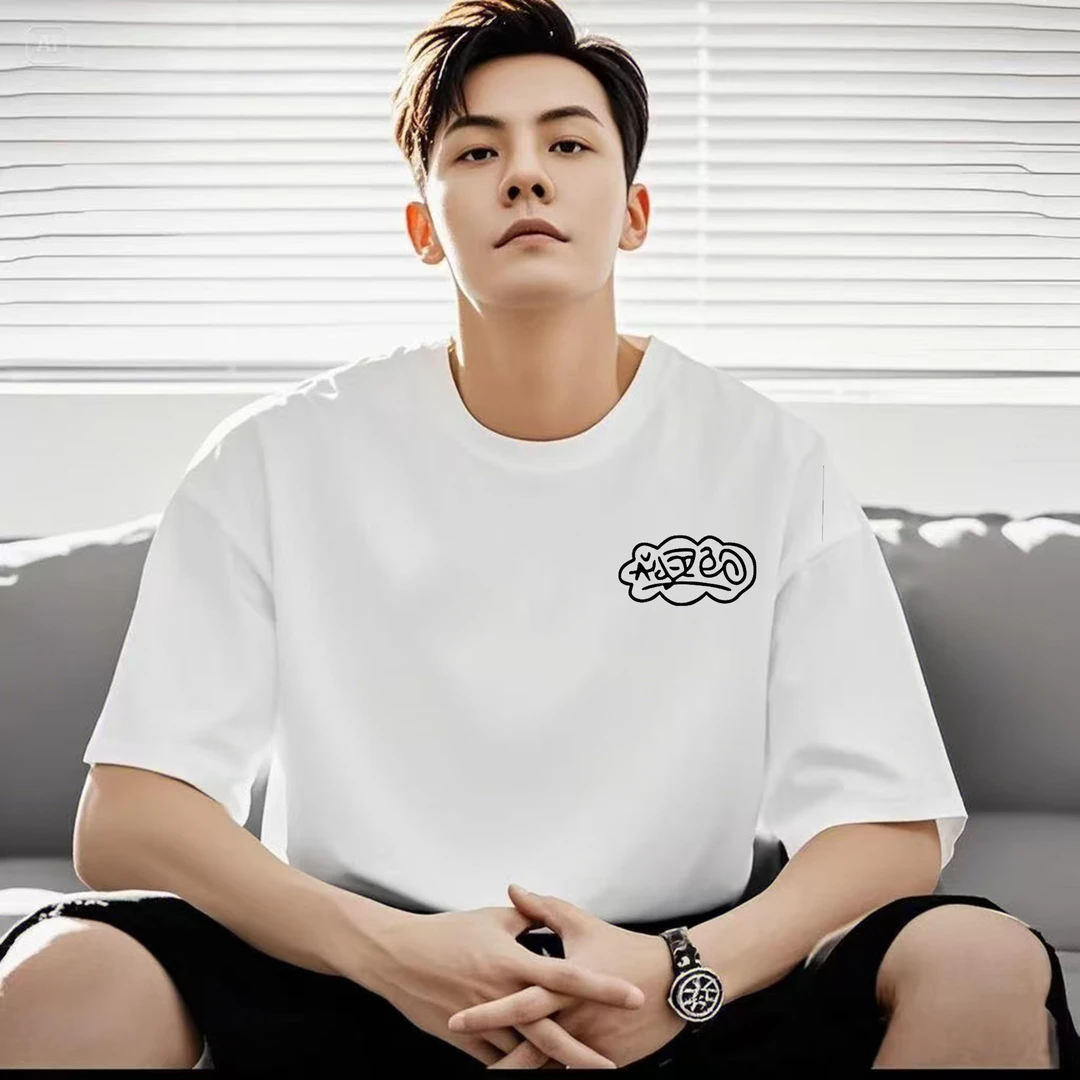 云中字母潮流美式痞帅时尚透气休闲夏印花男女同款纯棉高品质短袖