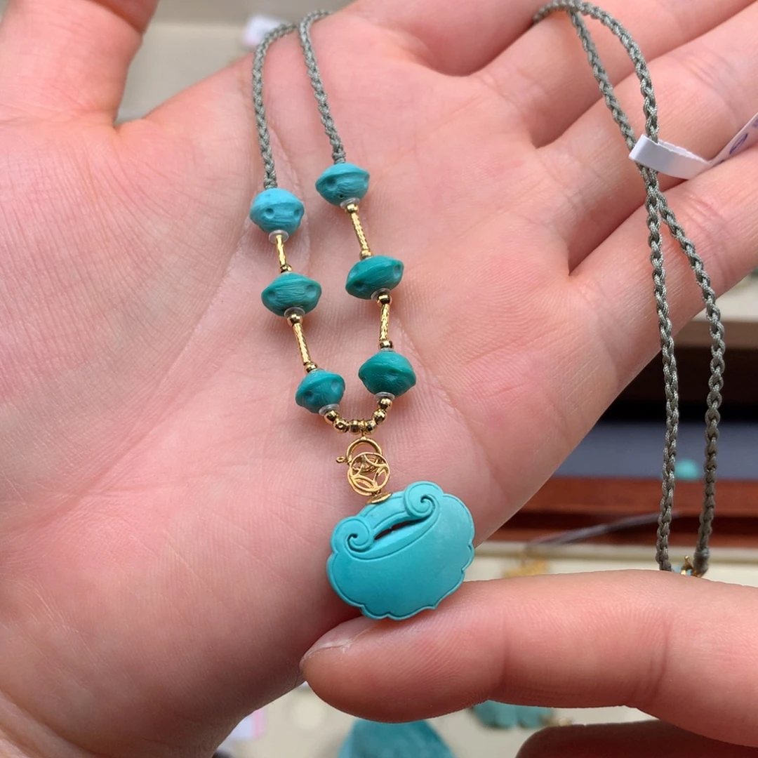 绿松石18K金镶嵌绿松石