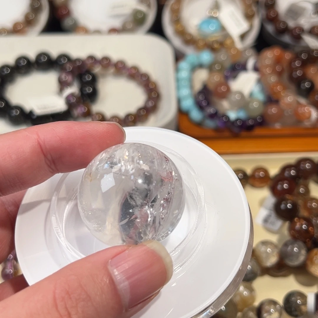 水晶未镶嵌手链白幽灵水晶球