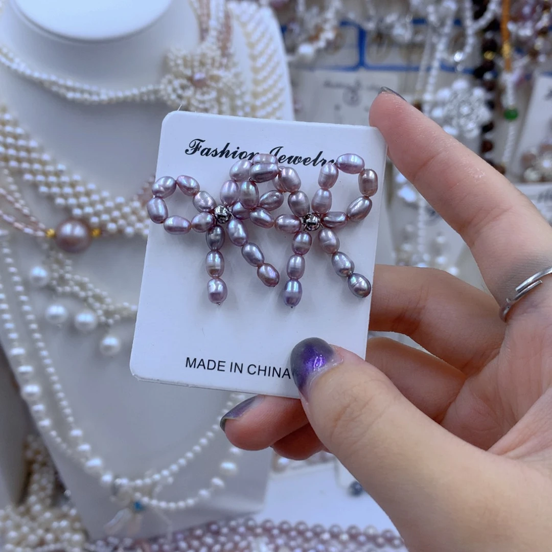 颈饰银S925镶嵌淡水珍珠小*