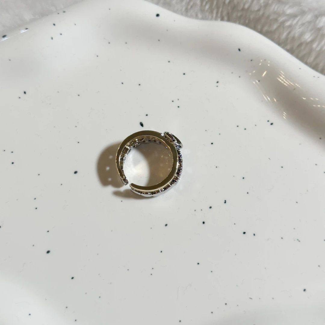 铜合金合成锆石戒指 戒指4454百搭法式