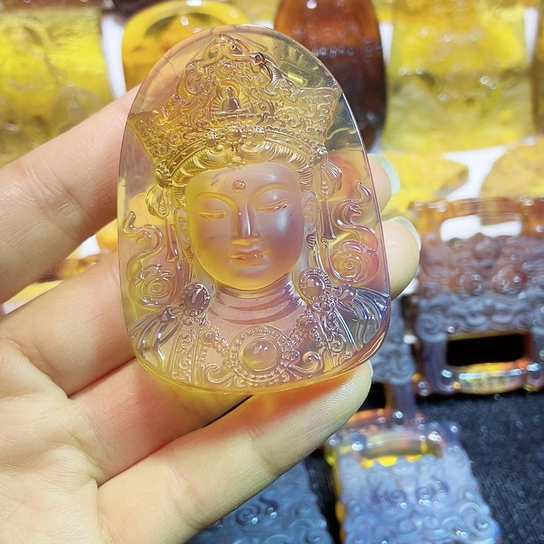 琥珀颈饰未镶嵌观音