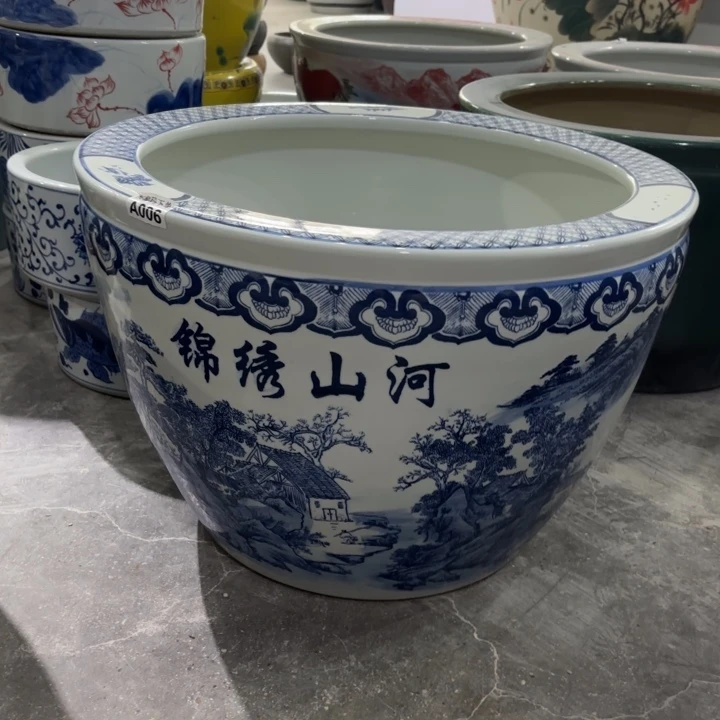 青花山水口径63高度42