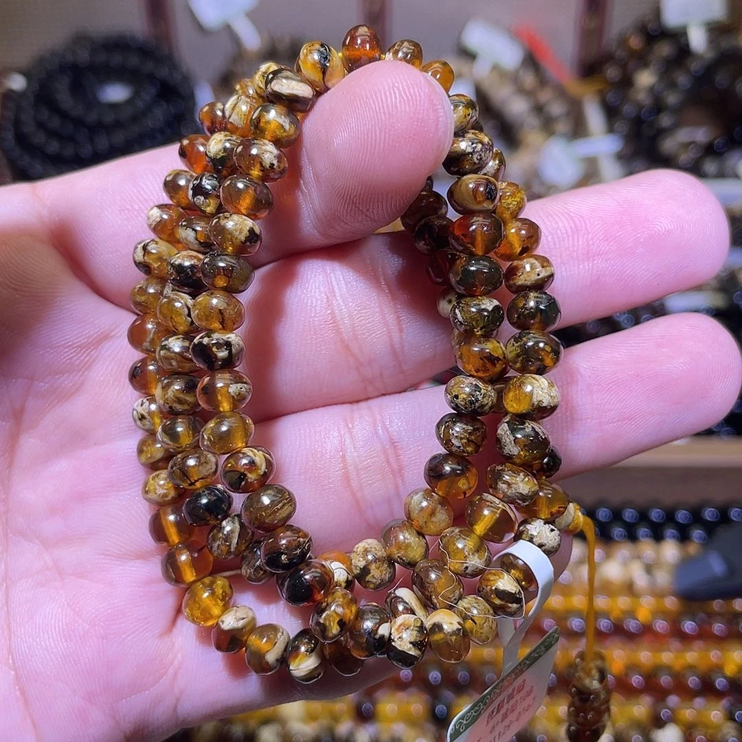 琥珀未镶嵌裸石6+抚顺琥珀花珀