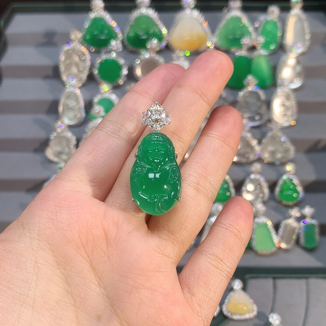 玛瑙/玉髓颈饰银S925镶嵌