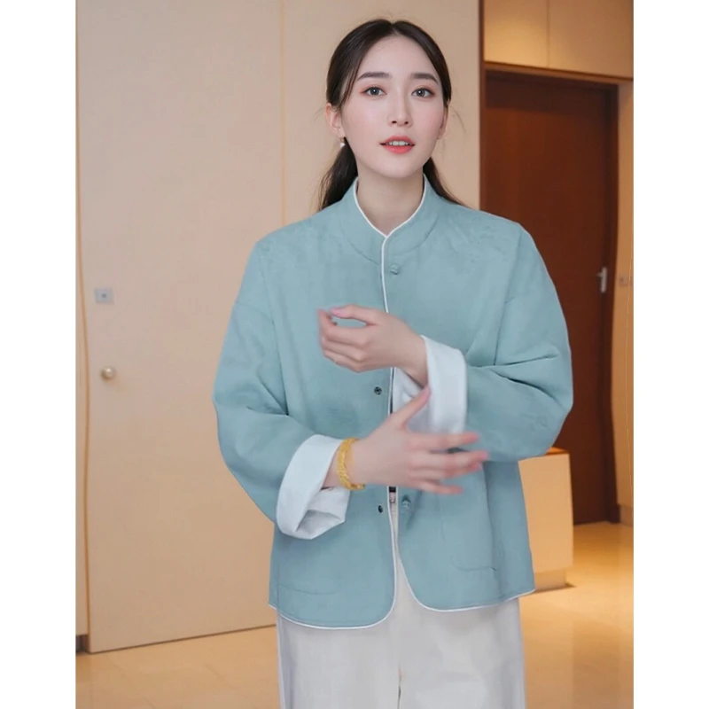 2025年春秋季新款韩版拼色两面穿外套女小众休闲百搭高级感上衣潮