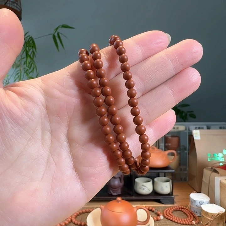 紫砂茶叶罐原矿紫砂手串3圈