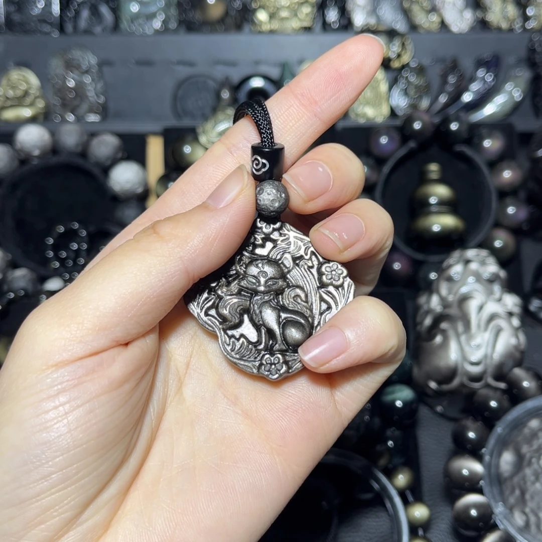 N***0黑曜岩未镶嵌手链