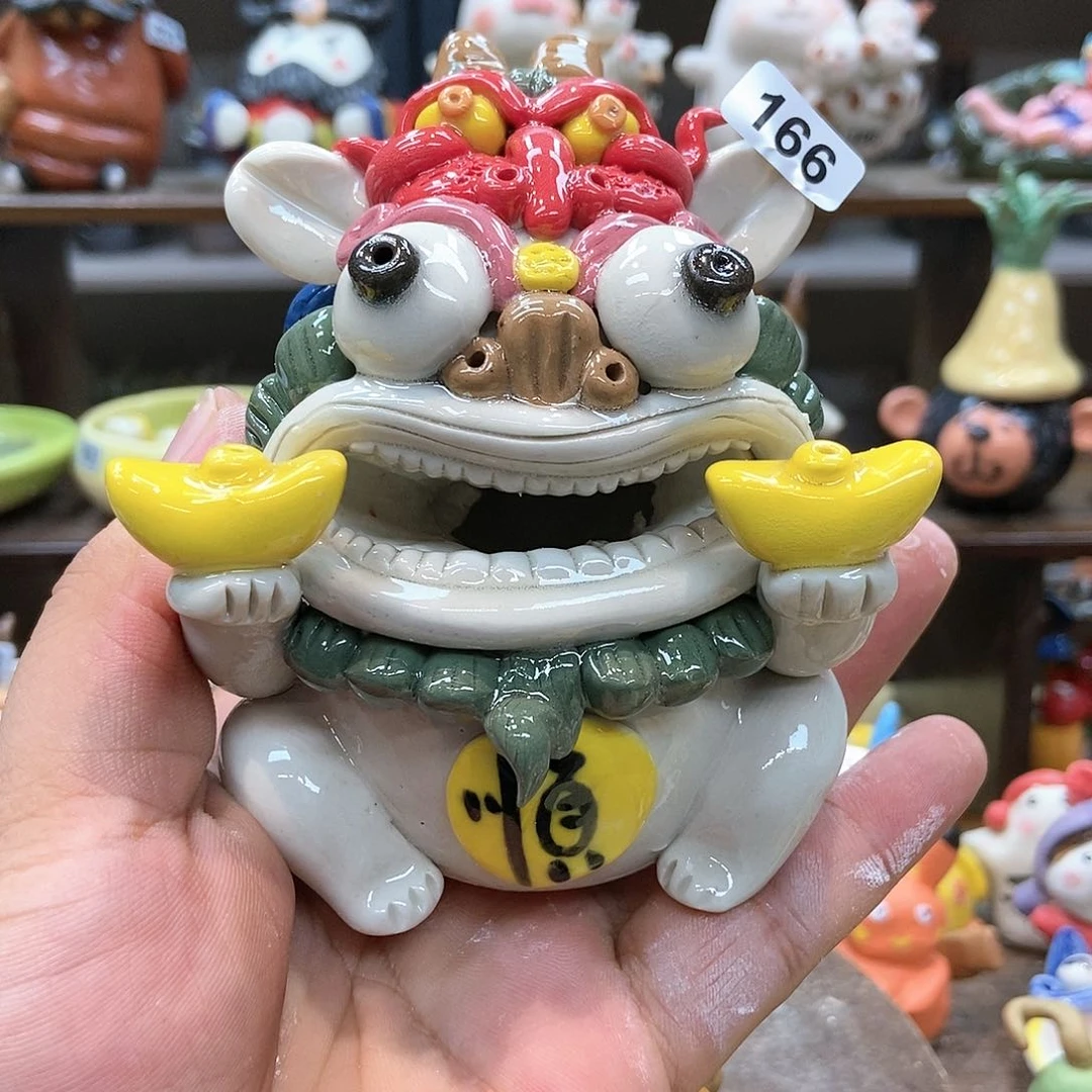 摆件直播间手工抽象陶瓷摆件166
