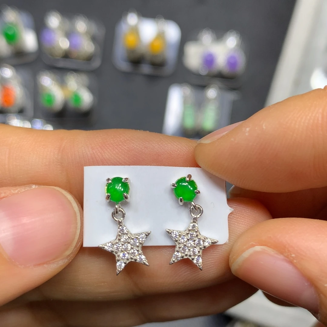 定制翡翠银S925镶嵌买断不退