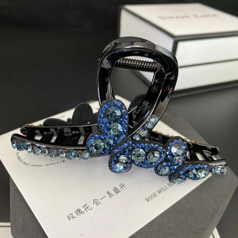K022墨蓝色蝴蝶11厘米抓夹
