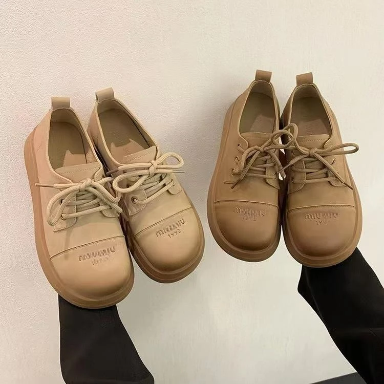 6303 X 系带单鞋纯色圆头秋季时尚休闲鞋玛丽珍休闲 F61
