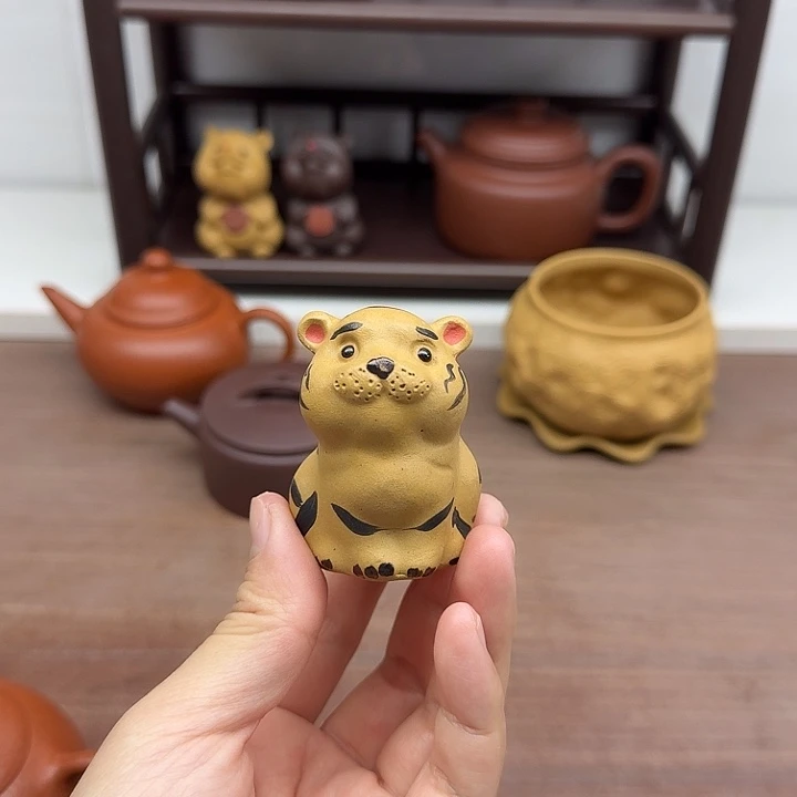 段泥茶案老虎茶宠