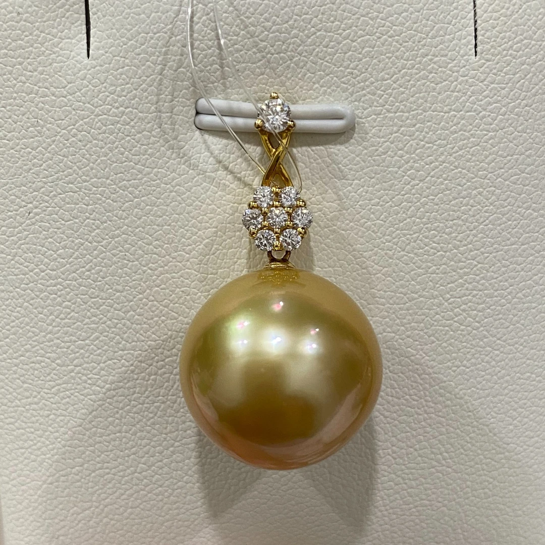 天然海水南洋金珍珠吊坠16-17mm18k金经典气质款不含链