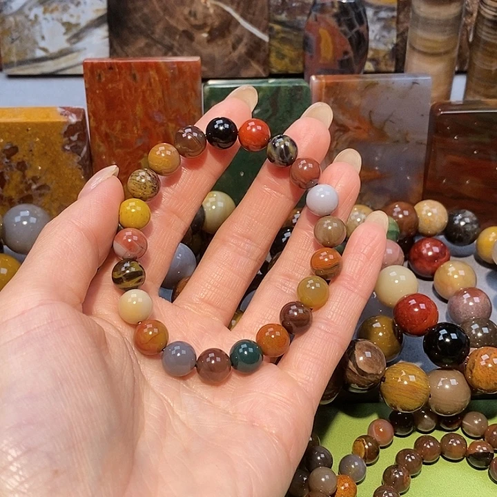 一***9硅化玉未镶嵌天然北票树化玉手串9