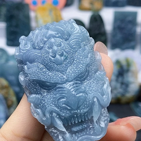 雄***翠定制翡翠未镶嵌龙头