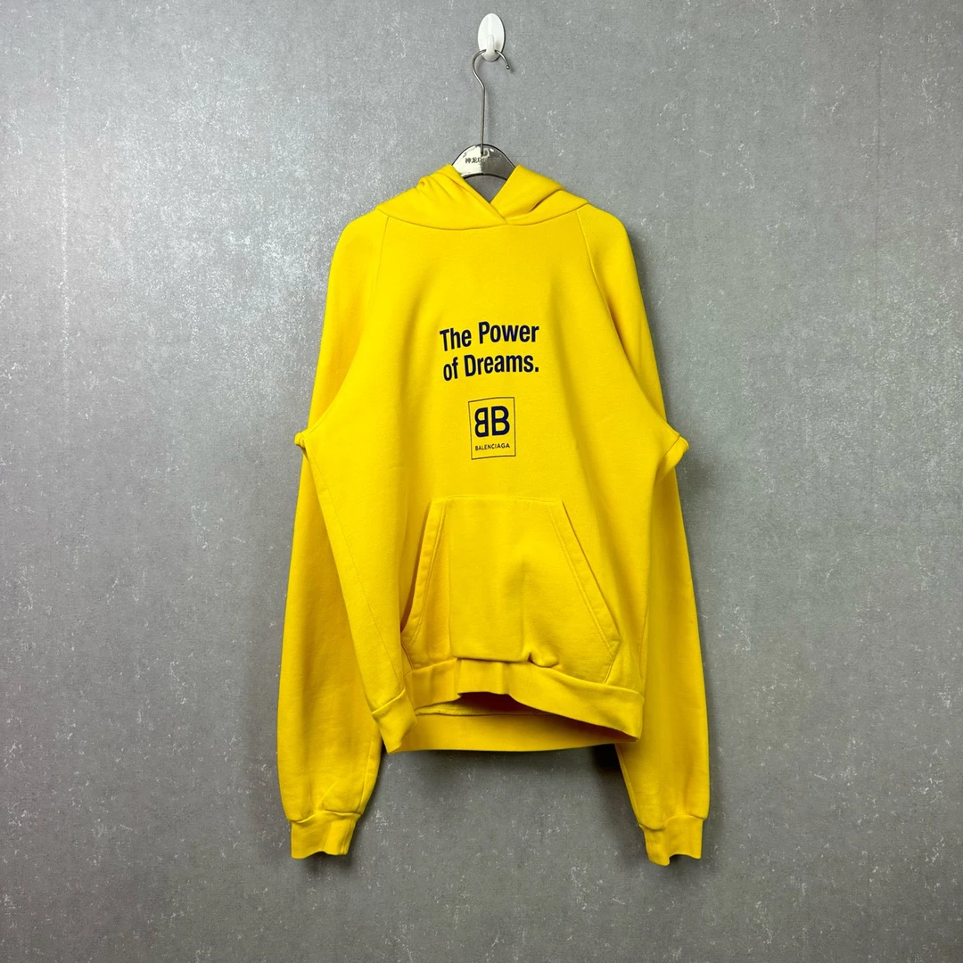 99新 Balenciaga/巴黎世家 双B纯色logo帽衫2837