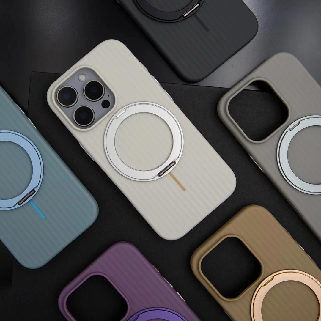 适用iPhone16Promax手机壳苹果15准分子14瓦楞360磁吸旋转支架套