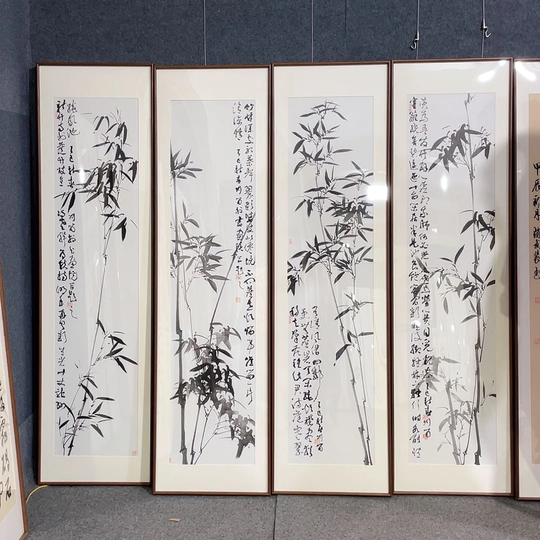 国画手绘画作品带框