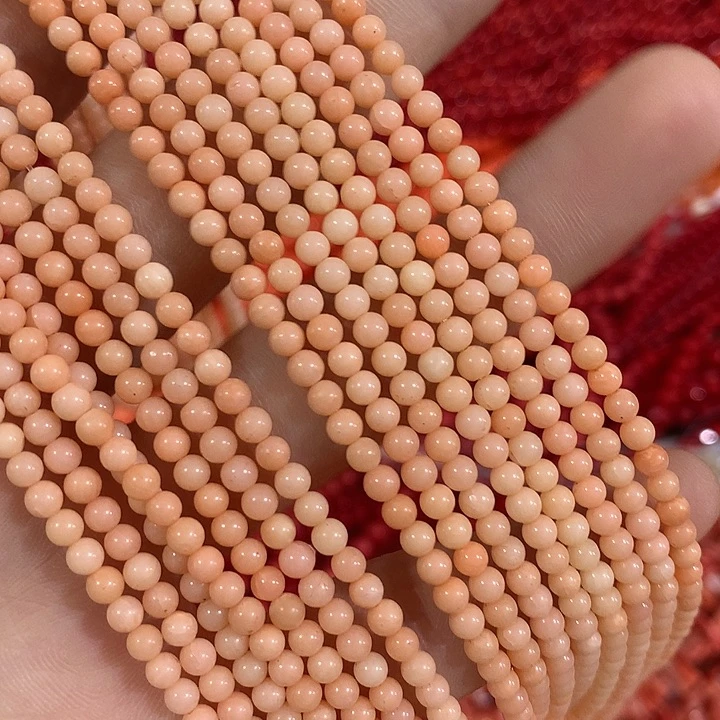 一条3mm橘粉豆豆圆珠