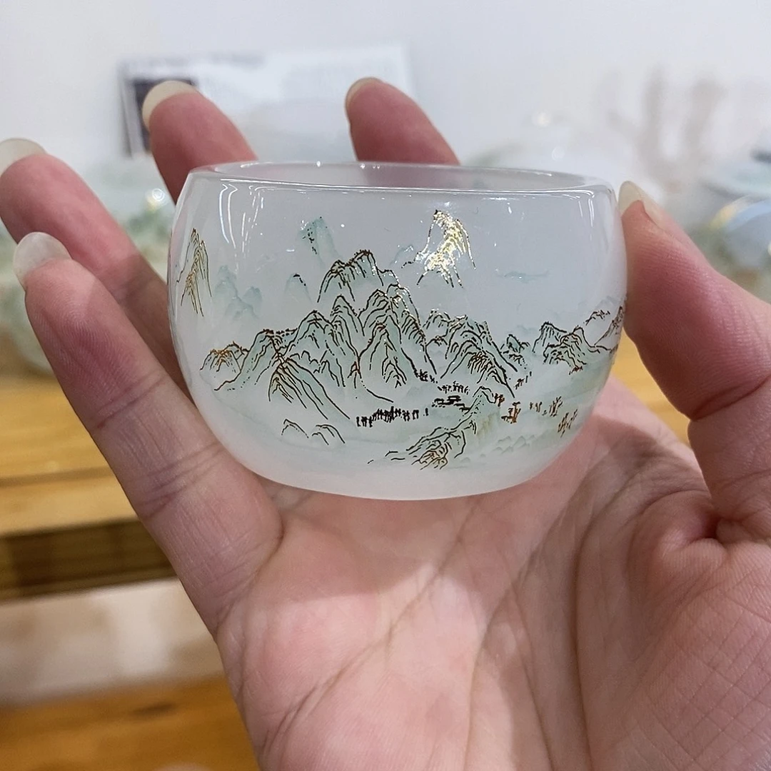 琉璃手工艺品千里江山客杯