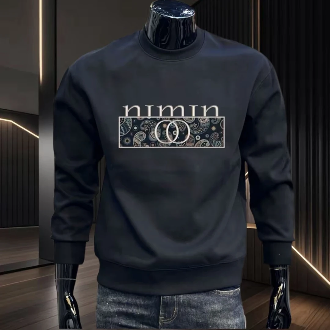 痞帅潮流时尚2025新款秋冬季百搭男女款圆领卫衣休闲修身印花上衣