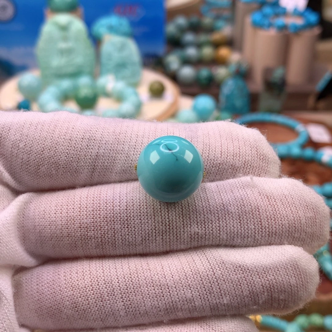 绿松石未镶嵌珠宝奇石14.7mm