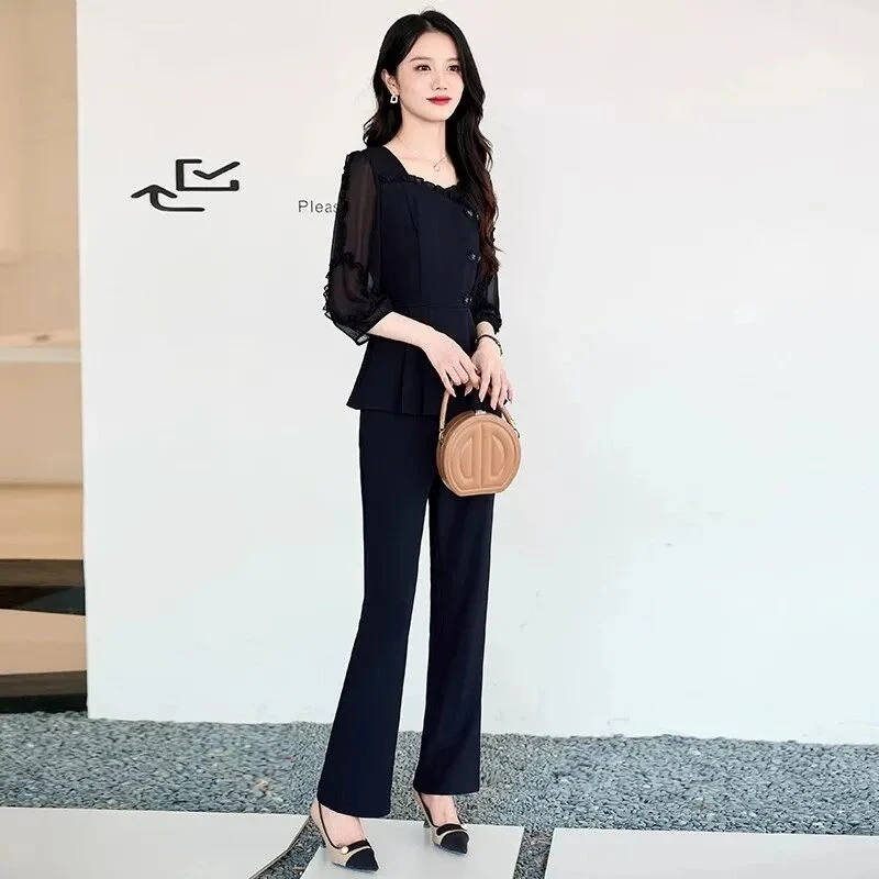 拉夏贝尔女2025年新款夏季时尚套装穿搭高级感阔太太正式场合两件