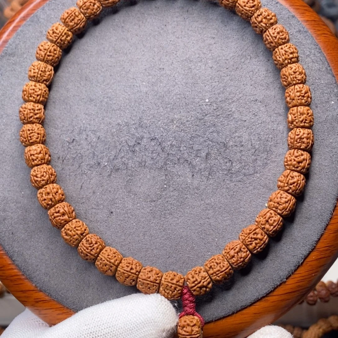 手串金刚菩提纯手工打底～五瓣龙切盘龙手持，尺寸10.8