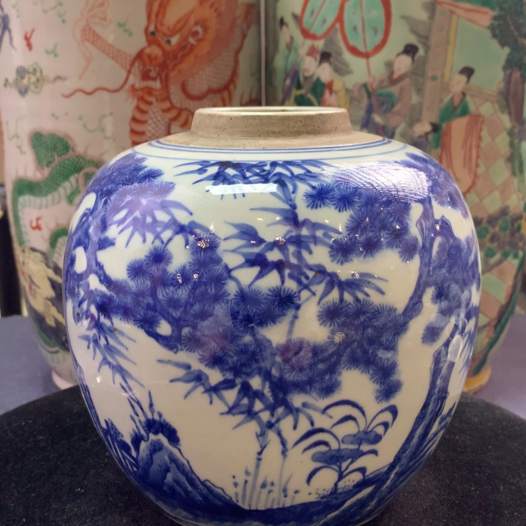 陶其他3118瓷器—青花松竹梅纹罐
