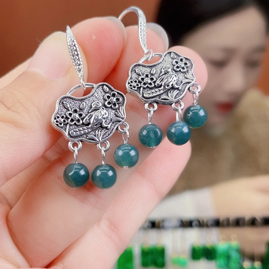 翡翠未镶嵌耳饰饰品