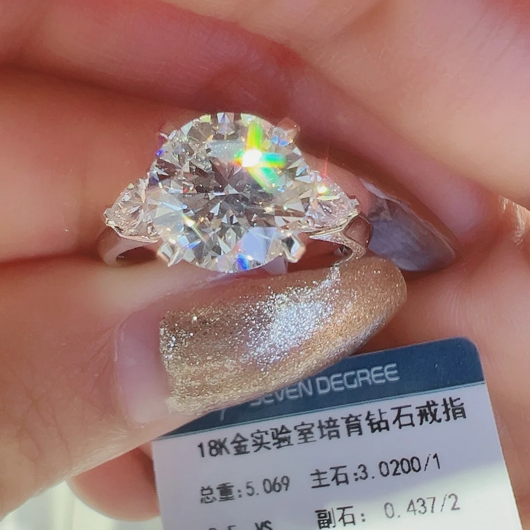 实验室培育钻石18K金镶嵌3.02ct14
