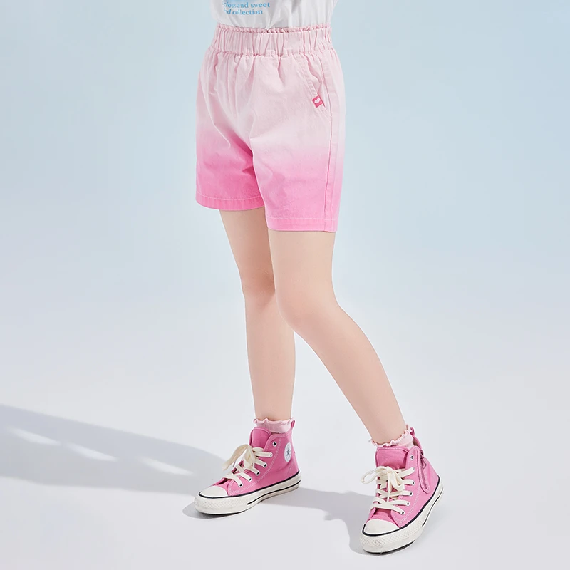 DEESHA/笛莎短裤女童24夏季新款中大童洋气渐变薄款纯棉裤子休闲