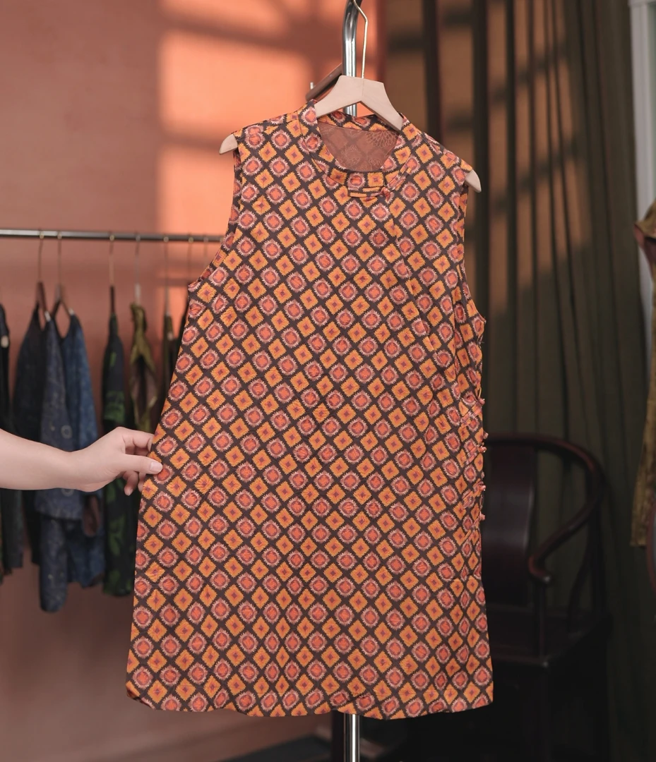 [吉祥]老钱风新中式夏季新款奥黛裙女中长款上衣高级百搭显瘦