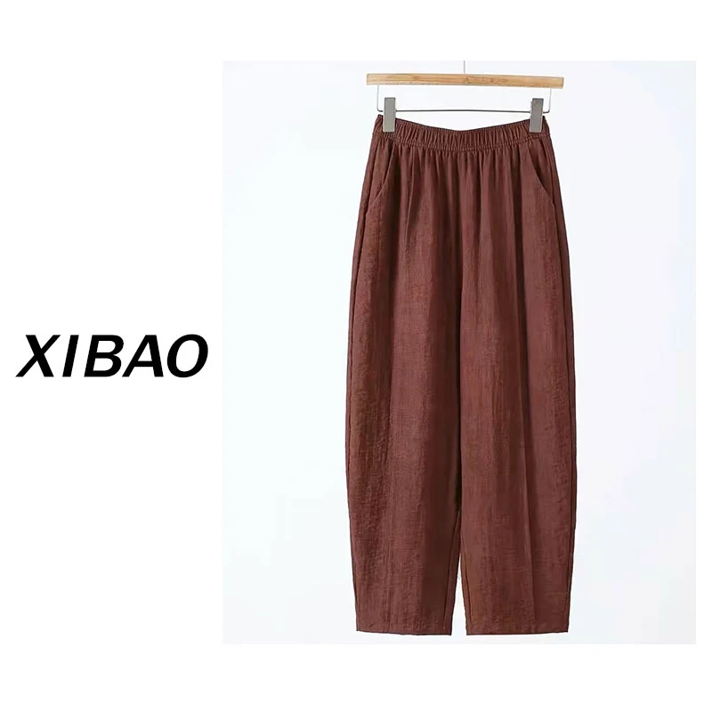 【扎染亚麻天丝】镰刀裤显瘦九分裤