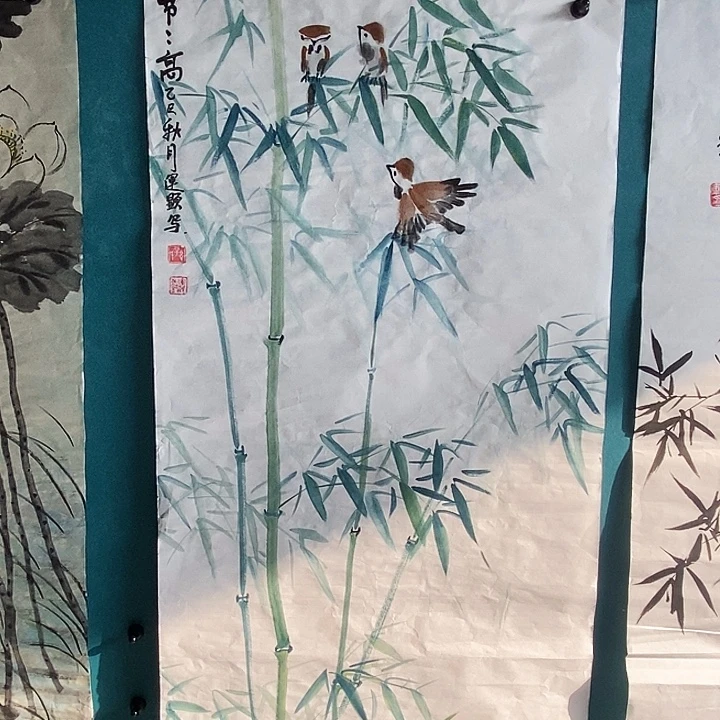 国画三尺手绘竹子